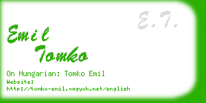 emil tomko business card